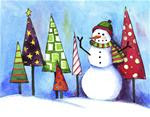 Modern Christmas Trees with Snowman - Posted on Sunday, November 9, 2014 by Kerrie Hubbard