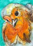 ACEO Cutest Baby Bird Illustration Painting Original WC pen ink by Penny StewArt - Posted on Saturday, March 21, 2015 by Penny Lee StewArt