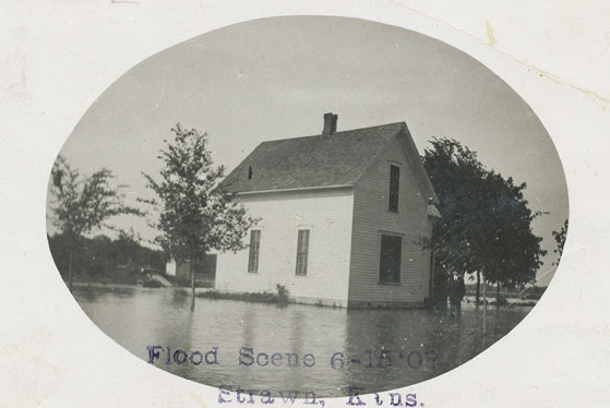 Flood scene from a Kansas family photo collection