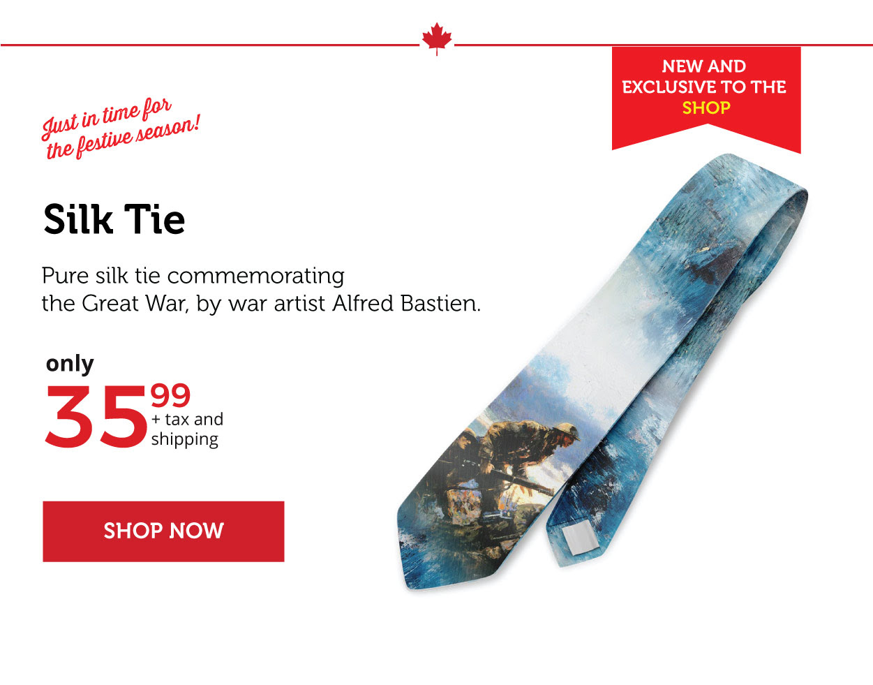 Silk Tie - Commemorating Canada and the Great War