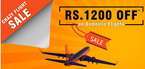 Flat 1200 off on domestic flight booking. (Min booking value Rs.15000)