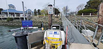A new pumpout cart at the Cap Sante Marina in Anacortes.