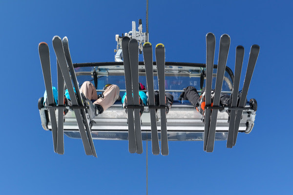 Skiers on Chairlift