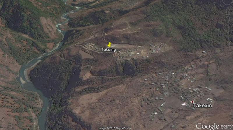 It should also be mentioned that Taksing was the last Indian village on the Tsari Pilgrimage. (Photo: Google Earth)