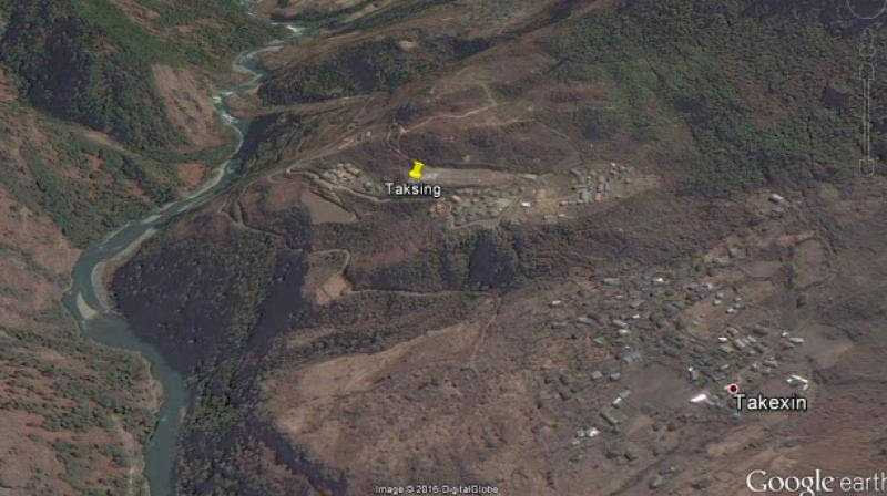 It should also be mentioned that Taksing was the last Indian village on the Tsari Pilgrimage. (Photo: Google Earth) It should also be mentioned that Taksing was the last Indian village on the Tsari Pilgrimage. (Photo: Google Earth)