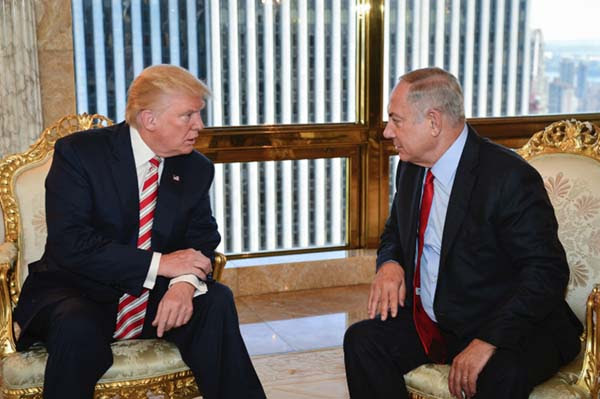 Benjamin Netanyahu and Donald Trump meet in New York, Sept. 25, 2016.