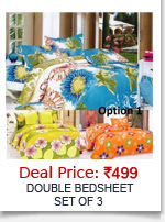 Set of 3 Double Bed Sheet with 6 Pillow Covers