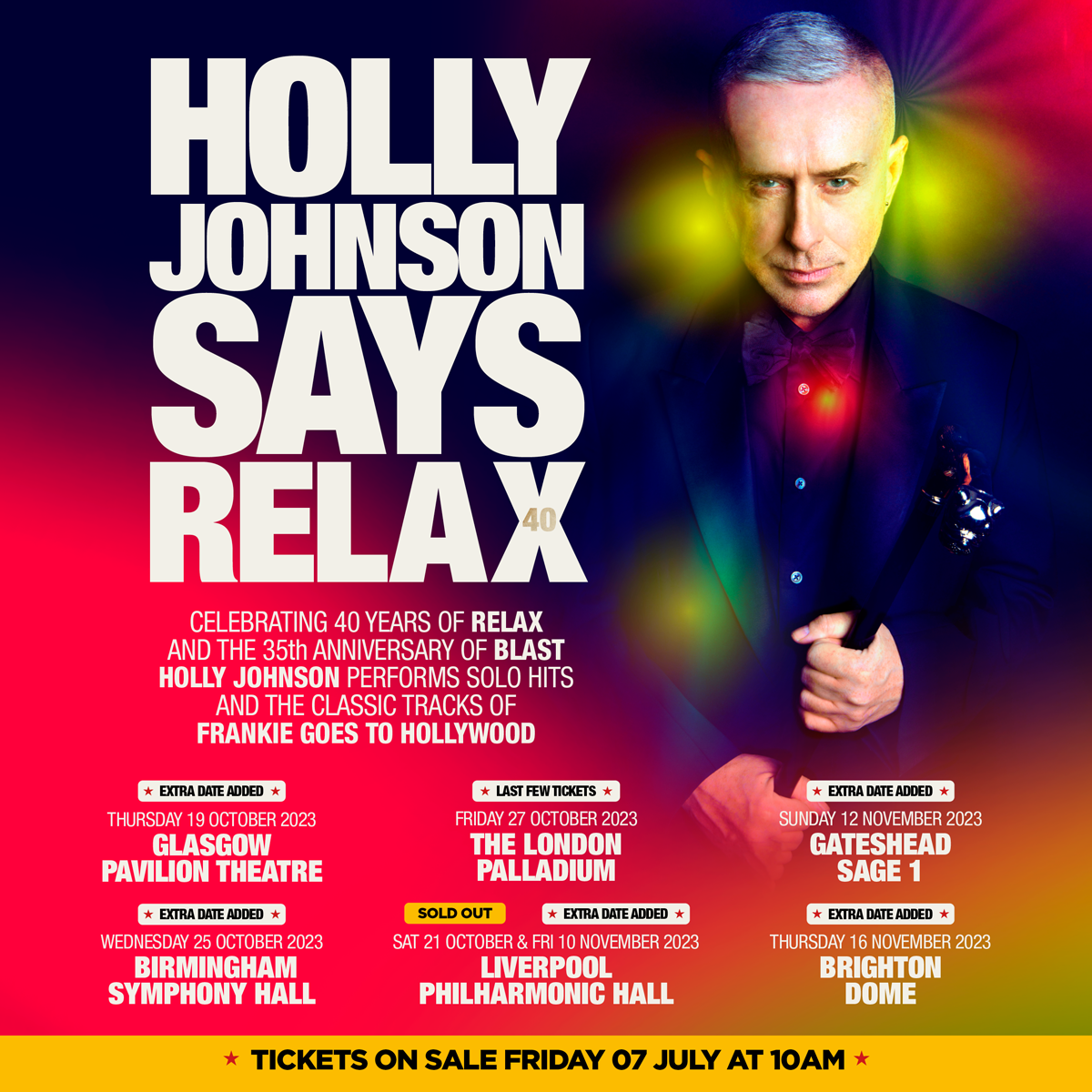 Holly Johnson has announced five extra dates to his UK tour due to