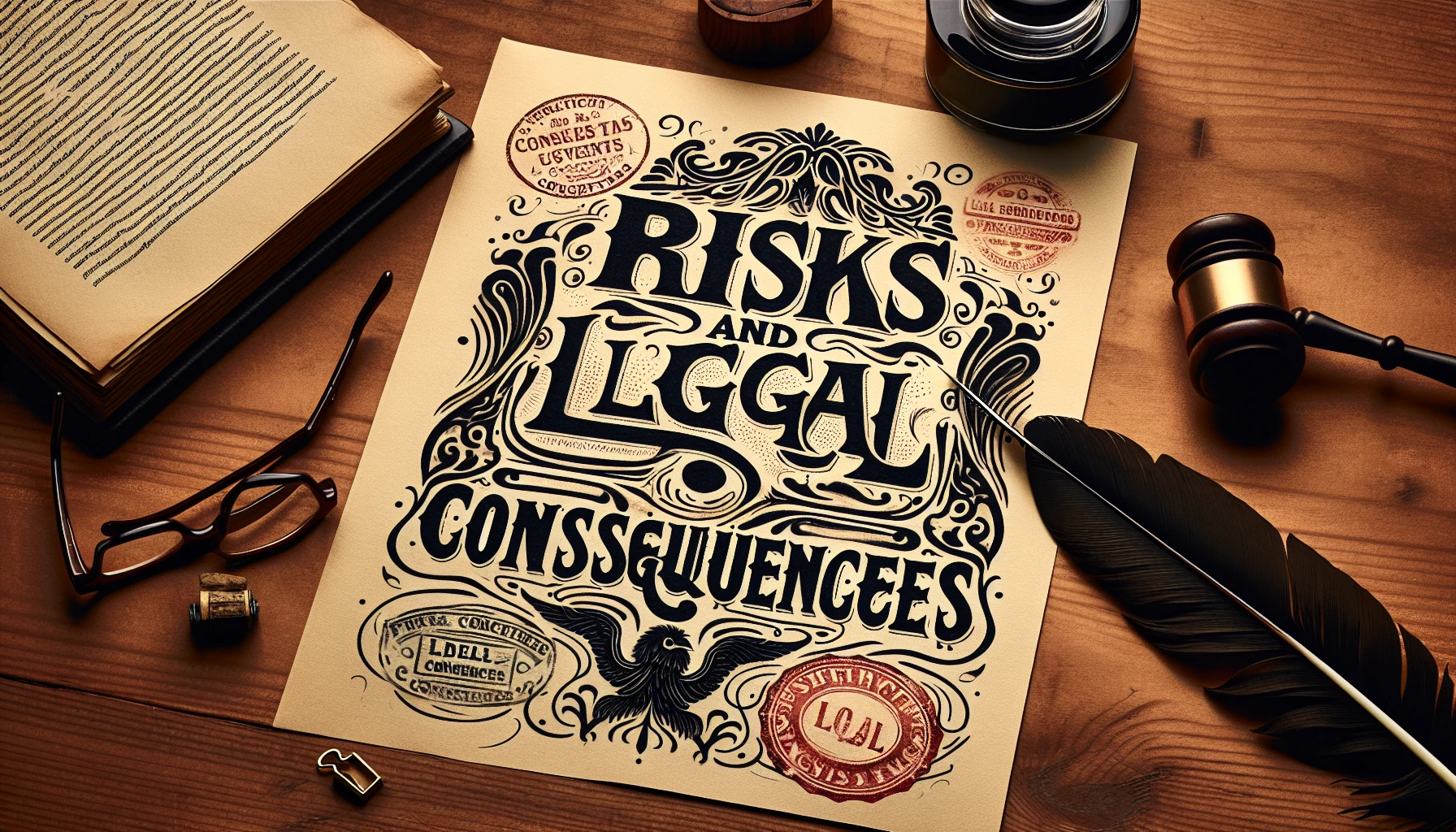 A legal document with the title 'Risks and Legal Consequences of Fake IDs'