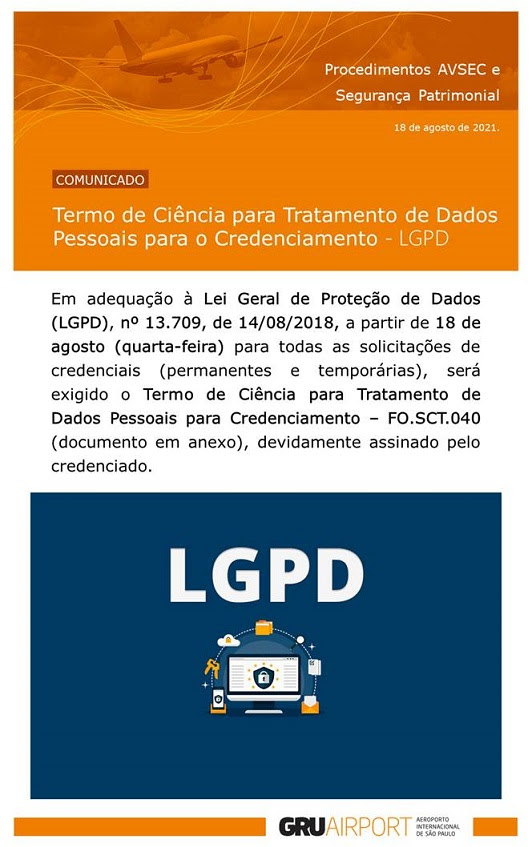 COMUNICADO GRU AIRPORT - LGPD