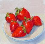 Strawberry plate,still life,oil on canvas,6x6,price$200 - Posted on Thursday, April 9, 2015 by Joy Olney