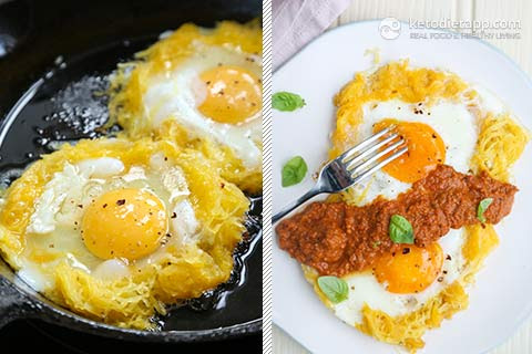 Spaghetti Squash Breakfast Nests (low-carb, keto, paleo)