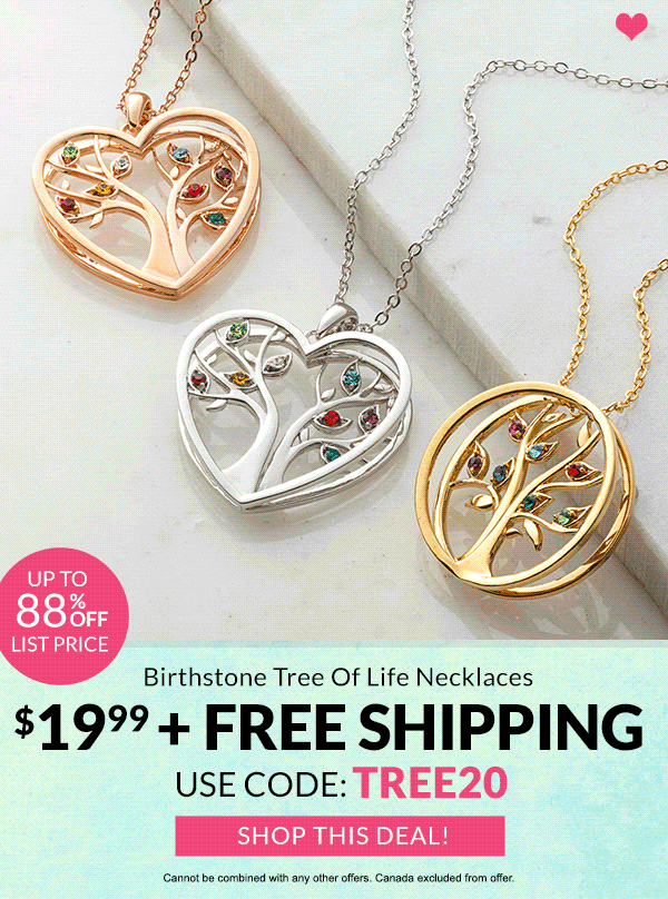 Best Seller Tree of Life Necklaces for $19.99 + free shipping with code TREE20