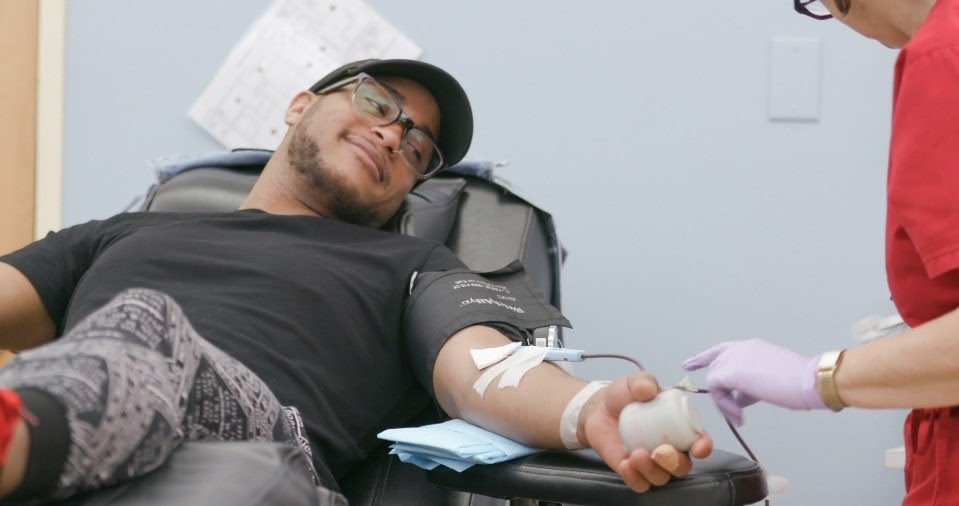 African American Man Donating Blood