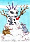 Rats Building A Goth Snowman - Posted on Monday, November 24, 2014 by Kim Loberg