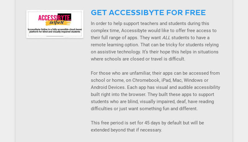 GET ACCESSIBYTE FOR FREE
In order to help support teachers and students during this complex time,...