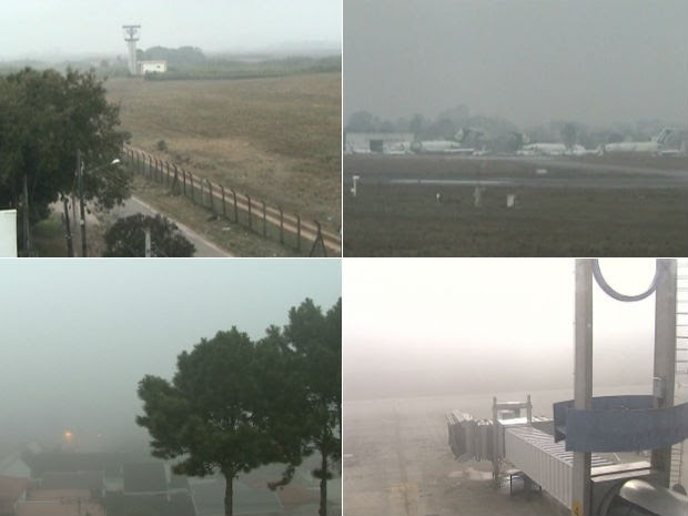 Região do aeroporto tem condiçõs propícias à formação de neblina (Foto: Reprodução/ RPC TV) Região do aeroporto tem condiçõs propícias à formação de neblina (Foto: Reprodução/ RPC TV)