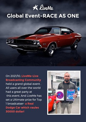 LiveMe Race as One Global Event Brief Introduction and awarded user LiveMe Race as One Global Event Brief Introduction and awarded user