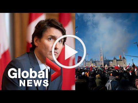 Trucker protests: Trudeau vows not to &quot;give in&quot; to demonstrators who fly &quot;racist flags&quot; | FULL