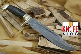 "MASSIVE SALE" Knife King Custom damascus bowie knife. Burl wood handle.Razor sharp. Solid quality Bowie.  price