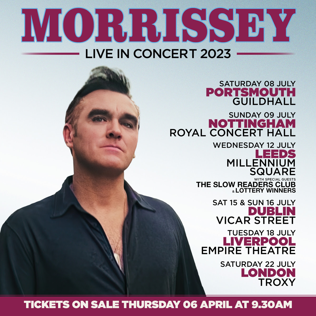 Morrissey announces brandnew UK and Ireland tour • WithGuitars