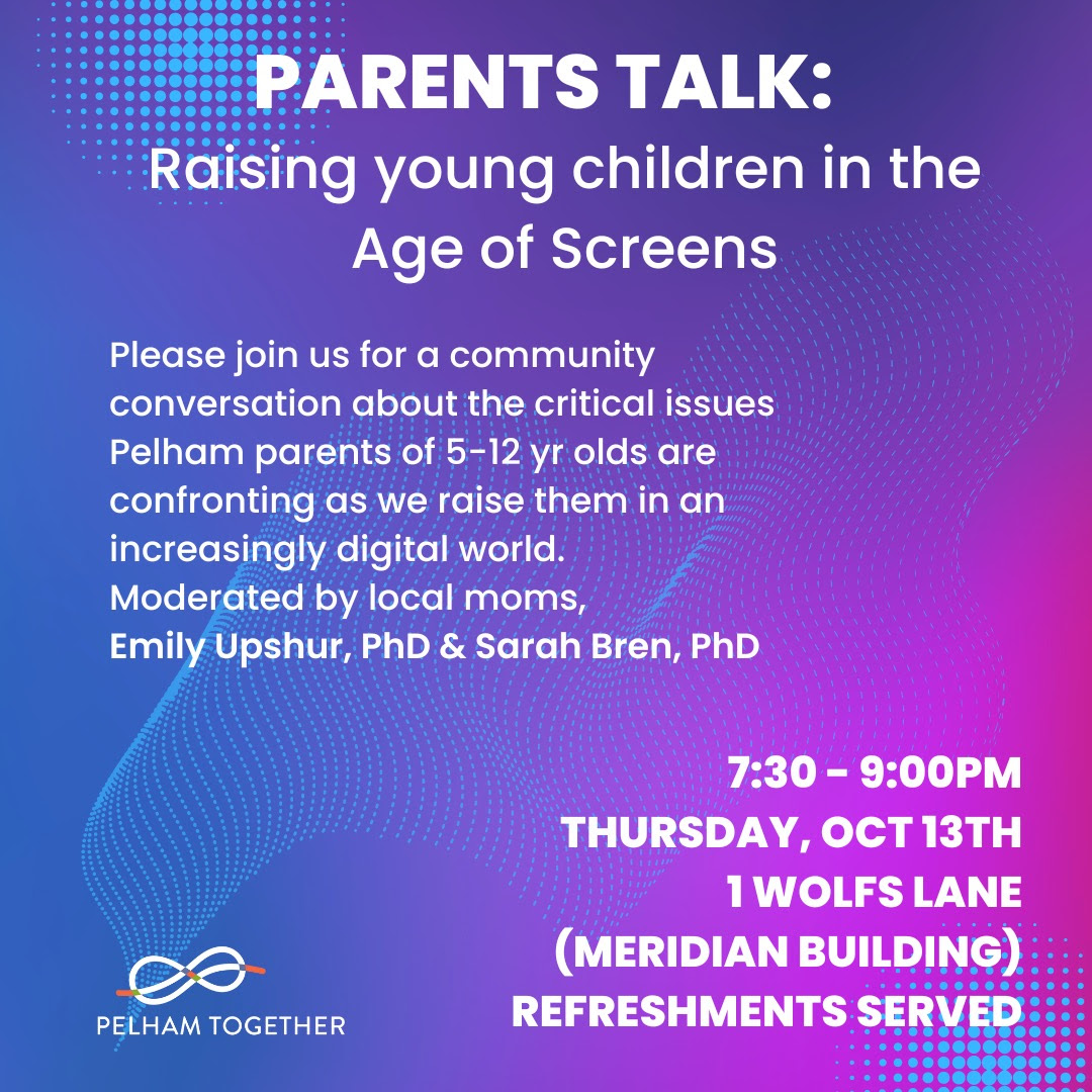 A graphic showing information about the parents talk on October 13