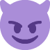 Smiling face with horns