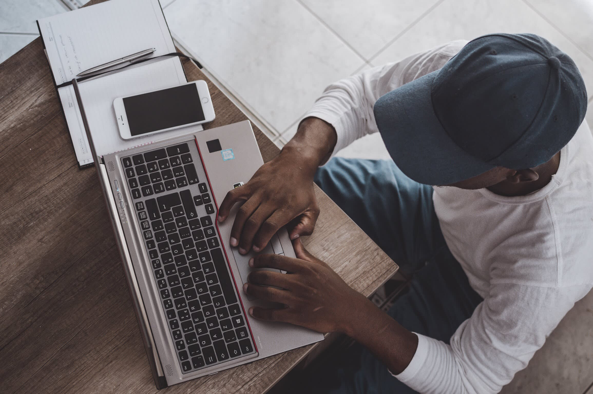 Man working on a computer