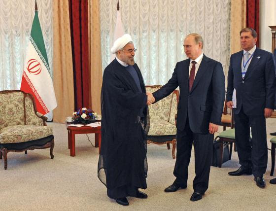 Russian President Vladimir Putin and Iranian President Hassan Rouhani.