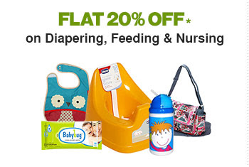 Flat 20% Off* on Diapering Essentials and Feeding & Nursing