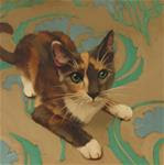 Harlequin painting of a diluted Calico - Posted on Wednesday, December 3, 2014 by Diane Hoeptner