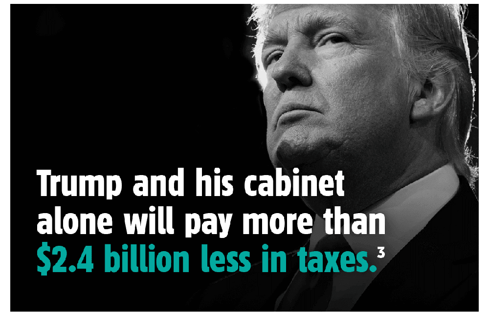 Trump and his cabinet alone would pay more than $2.4 billion less in taxes.