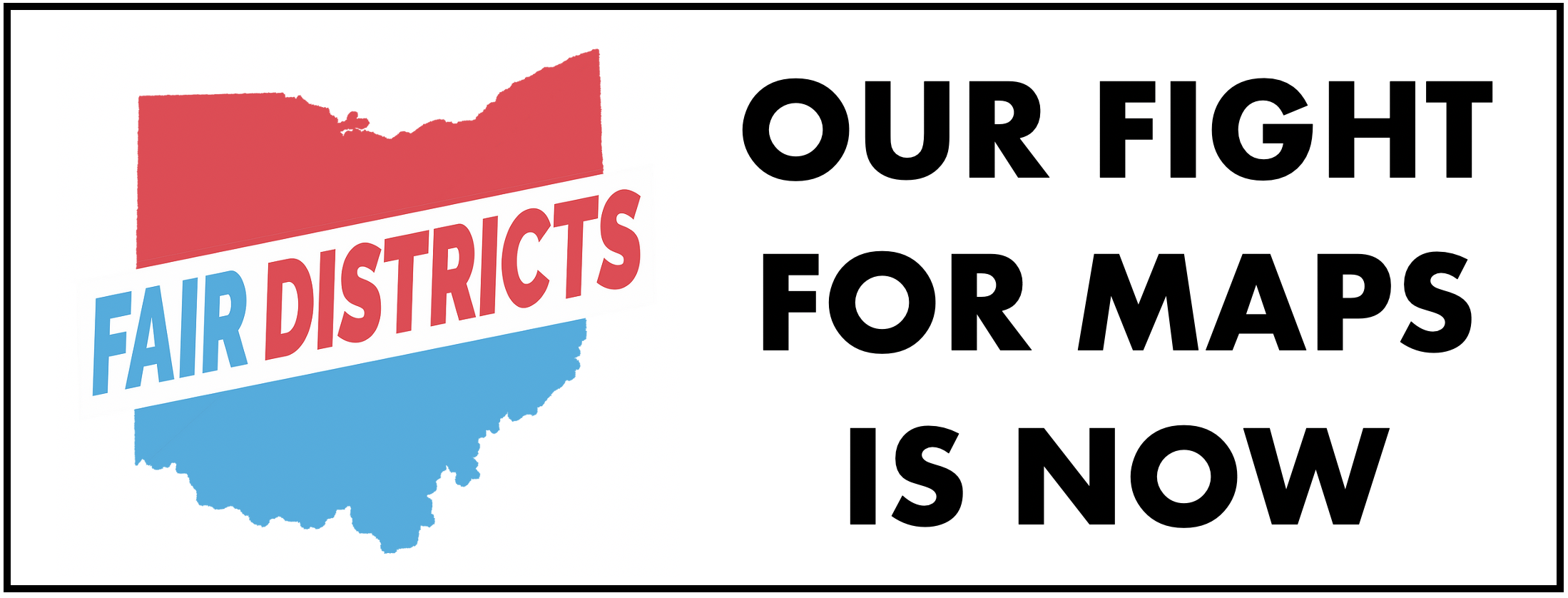 Fair District fights gerrymandering. They use yard signs to build public support for their demand.