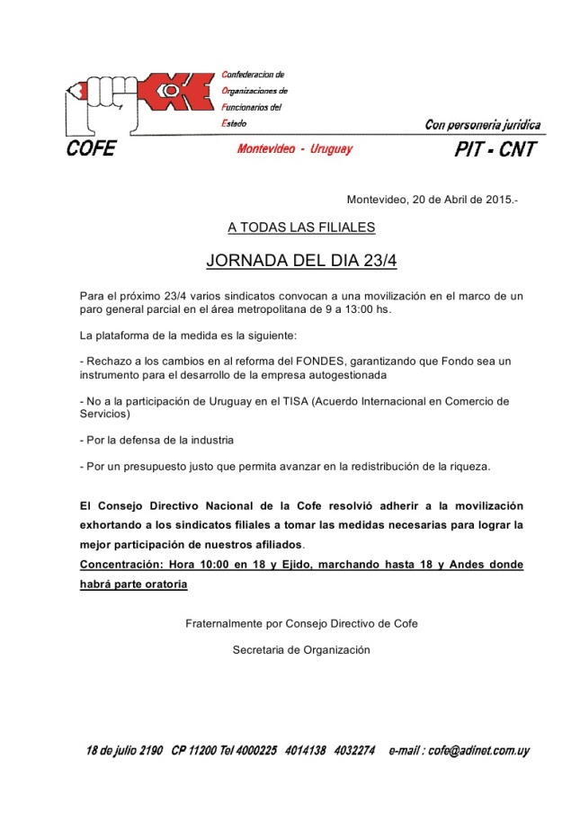 comunicado jornada del 23-4