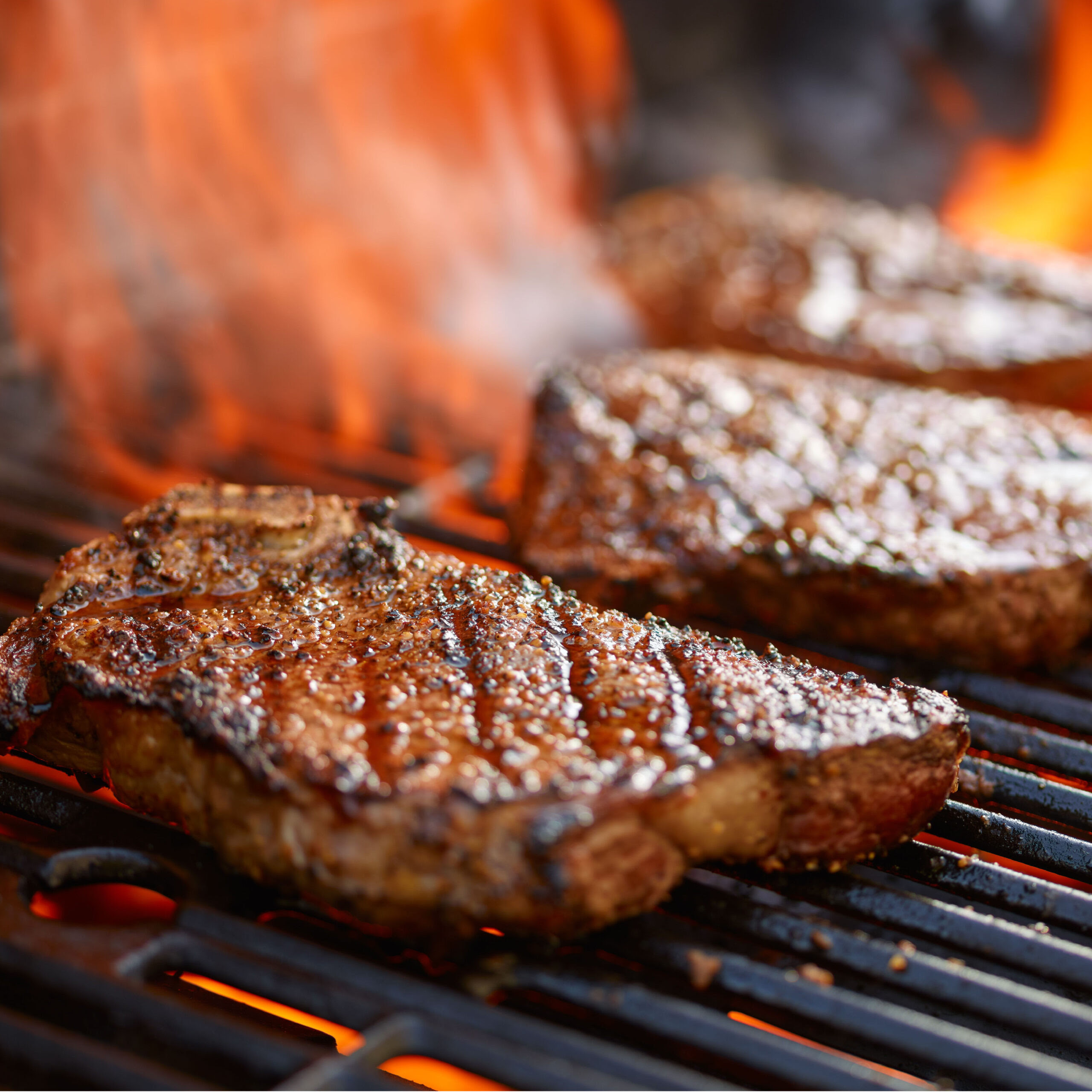 Grilling steak