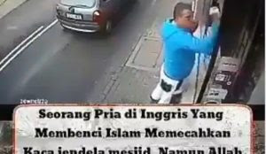 Video claimed to be of man who “hates Islam” vandalizing UK mosque is actually of man vandalizing a shop in Poland