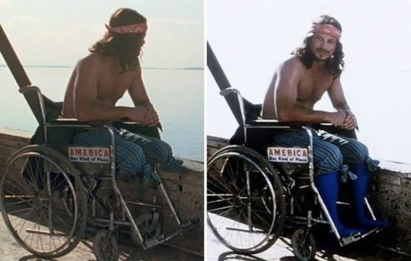 Efeito usado para esconder as pernas de Gary Sinise