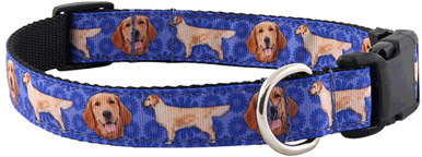 Webbed Dog Collar - 1" nylon with dog breeds