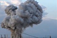 Aftermath of Russian strike on Syrian rebels and ISIS forces.