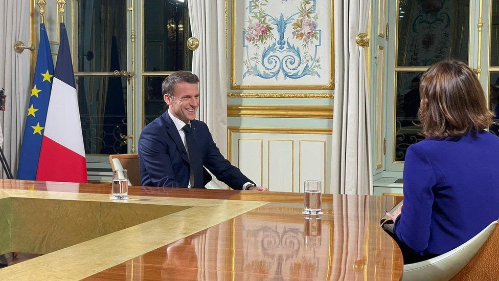 Macron speaks with the BBC at the Élysée Palace