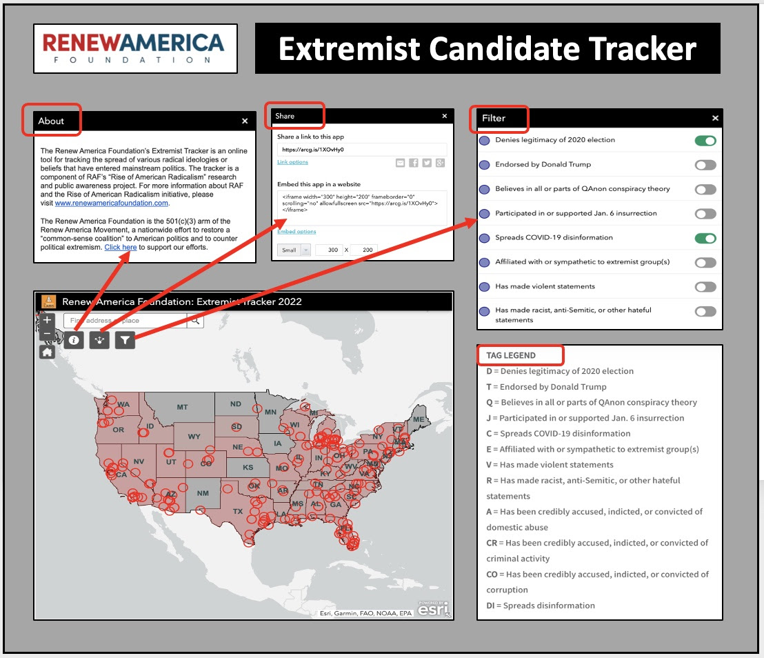 Interactive map makes it easy to track extremist candidates
