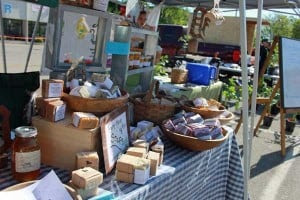 Several vendors at the Saturday Farmers Market have soap and honey for sale.