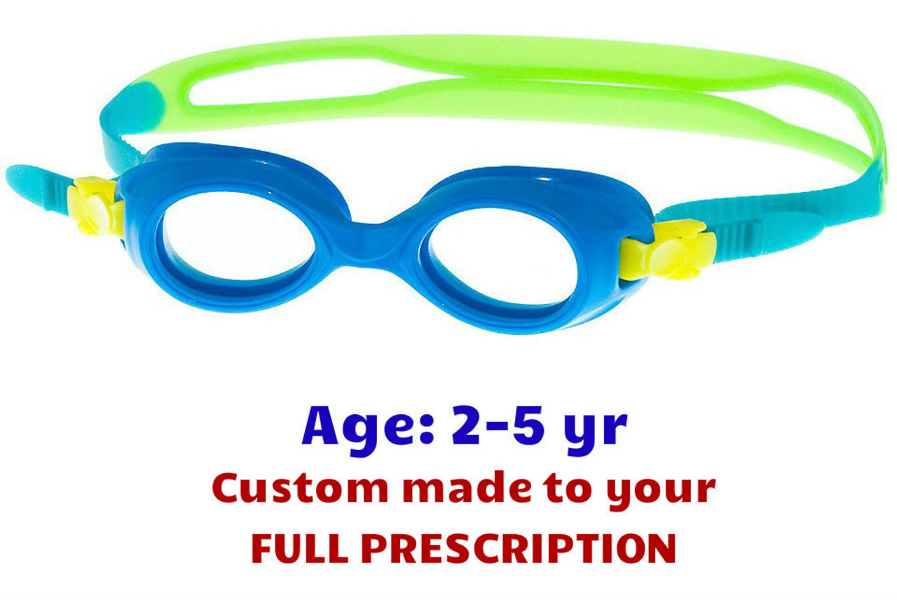 [2-5 yrs] Babies & Toddlers Prescription Swim Goggles S37 (Custom Made to Prescription) - Blue