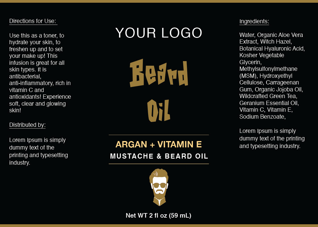 Beard Oil Label Template printable label templates printable label