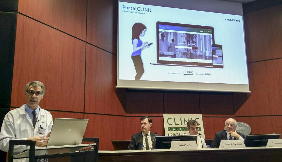 El Dr. Antoni Castells durante la presentación del PortalCLÍNIC.