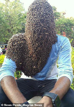 Scaring! Meet Indian man Nature  whose face is covered by bees - The  Maravi Post