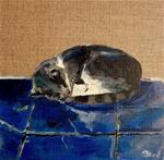 cat on blue - Posted on Tuesday, March 24, 2015 by Claudia Brandt