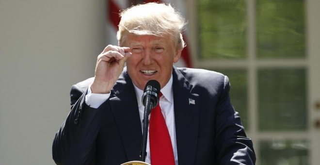 El presidente de Estados Unidos, Donald Trump, durante su comparecencia desde la Casa Blanca. - REUTERS