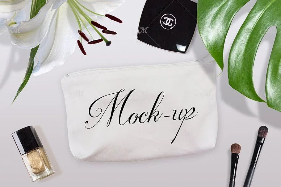 17+ Beautiful Makeup Bag Mockup PSD Templates FREE Editable