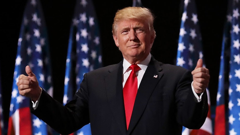 Donald Trump giving two thumbs up Donald Trump giving two thumbs up